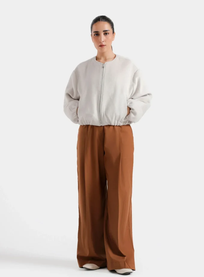 WOOLEN ZIPPER JACKET WITH HOOD