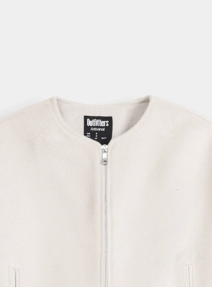 WOOLEN ZIPPER JACKET WITH HOOD