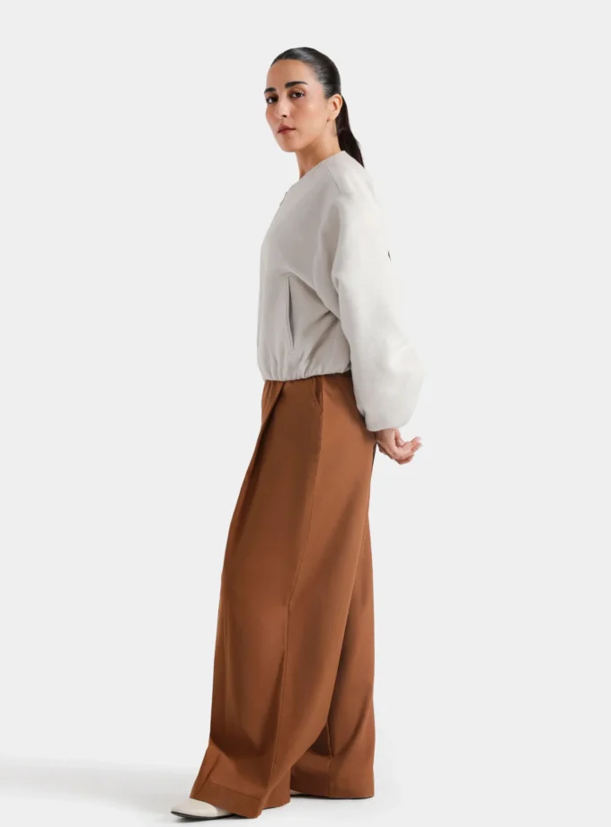 WOOLEN ZIPPER JACKET WITH HOOD