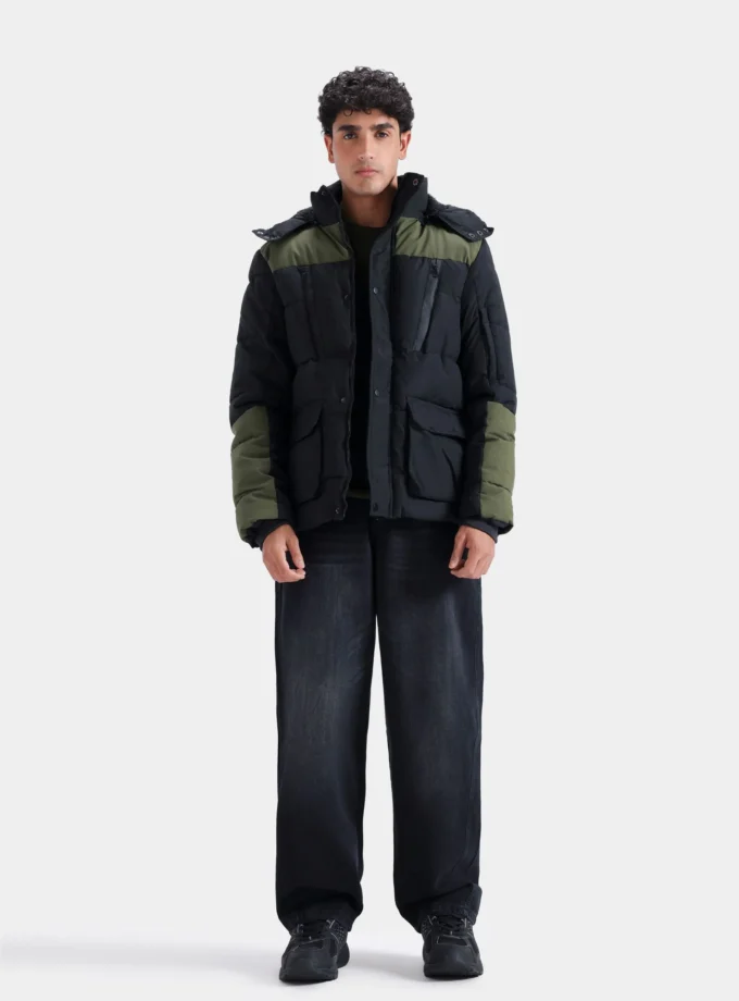 Quilted Puffer Jacket With Hood